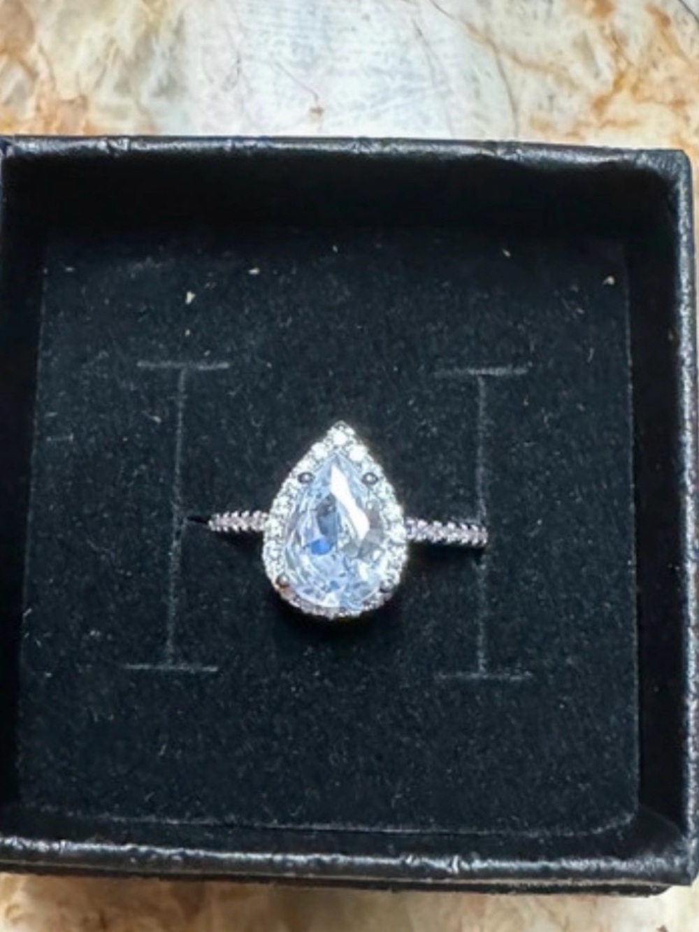 2 carat Tear drop Cut Moissanite Diamond Ring